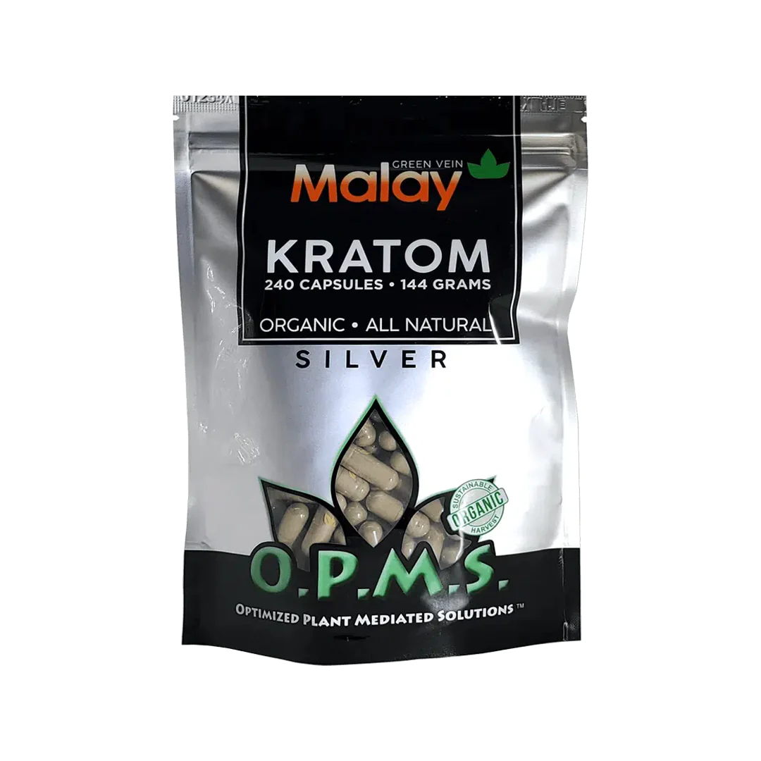 OPMS Kratom Caps 240CT Silver Malay Green