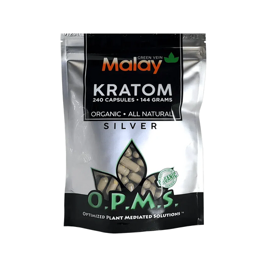 OPMS Kratom Caps 240CT Silver Malay Green