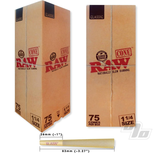 Raw Cones 1-1/4 75 Count Cones Classic