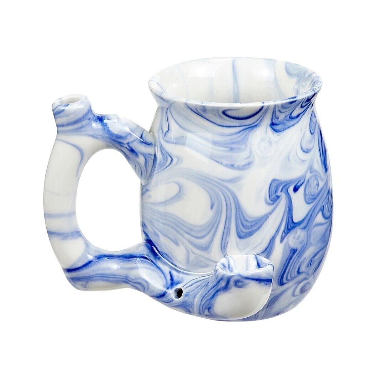 Handpipe Ceramic Mug Marble Blue