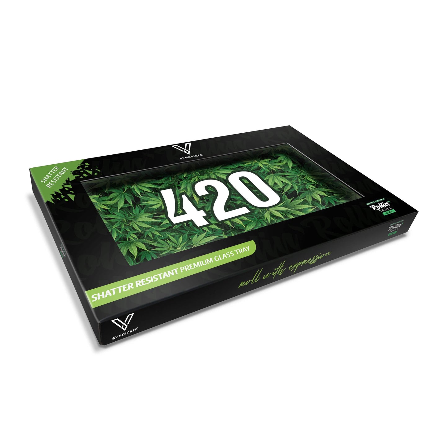 V Syndicate Tray L Glass 420 Green