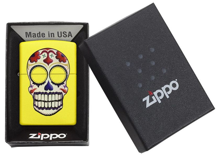 Zippo Lighter Day of The Dead Yellow