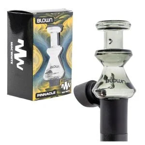 BLOWN x Mac White Puffco Pivot 4 Inch Glass Top Attachment Pinnacle: The Ultimate Upgrade for Your Dabbing Experience