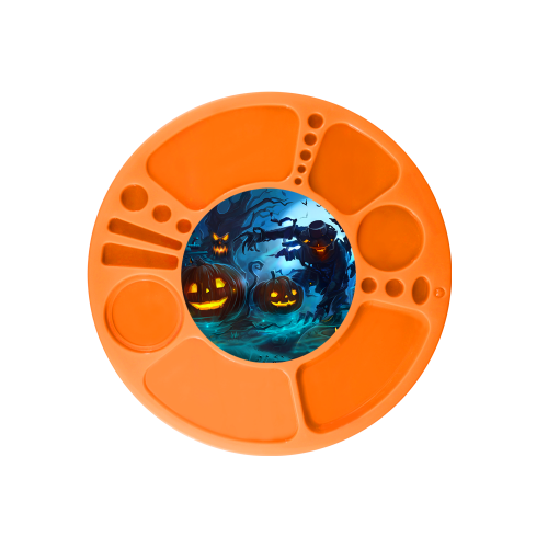 Transform Your Rolling Experience with Oklahoma's Plastic LED Round Spinning Rolling Tray in Orange and Pumpkin