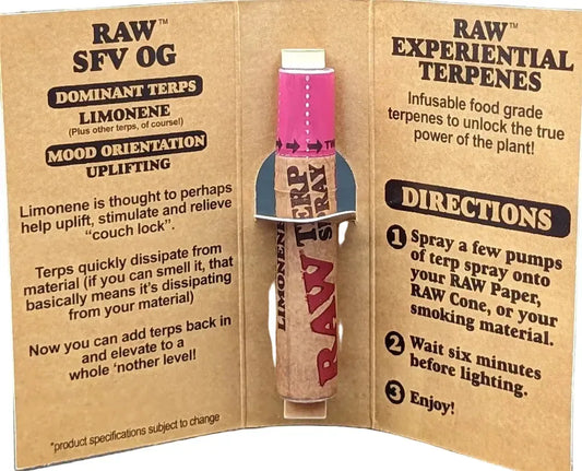 Discover the Premium Experience of RAW Terp Spray SFV OG Experiential Terpenes in Oklahoma