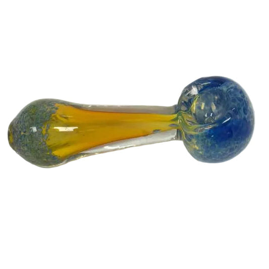 Discover the Stunning 4" Fumed Blue/Gold Oklahoma Handpipe