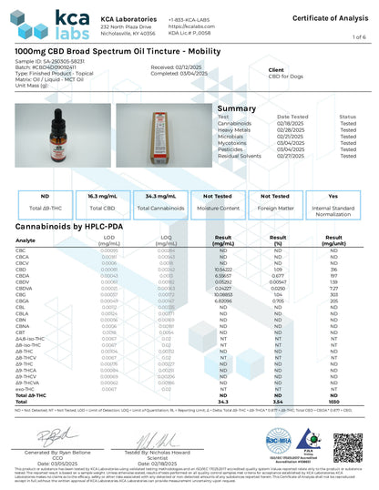 CBD for Dogs 1000mg Tincture