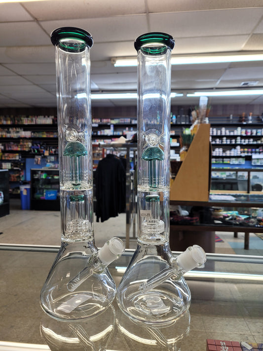 Waterpipe 16" Double Tree & Matrix Perc Beaker Mix