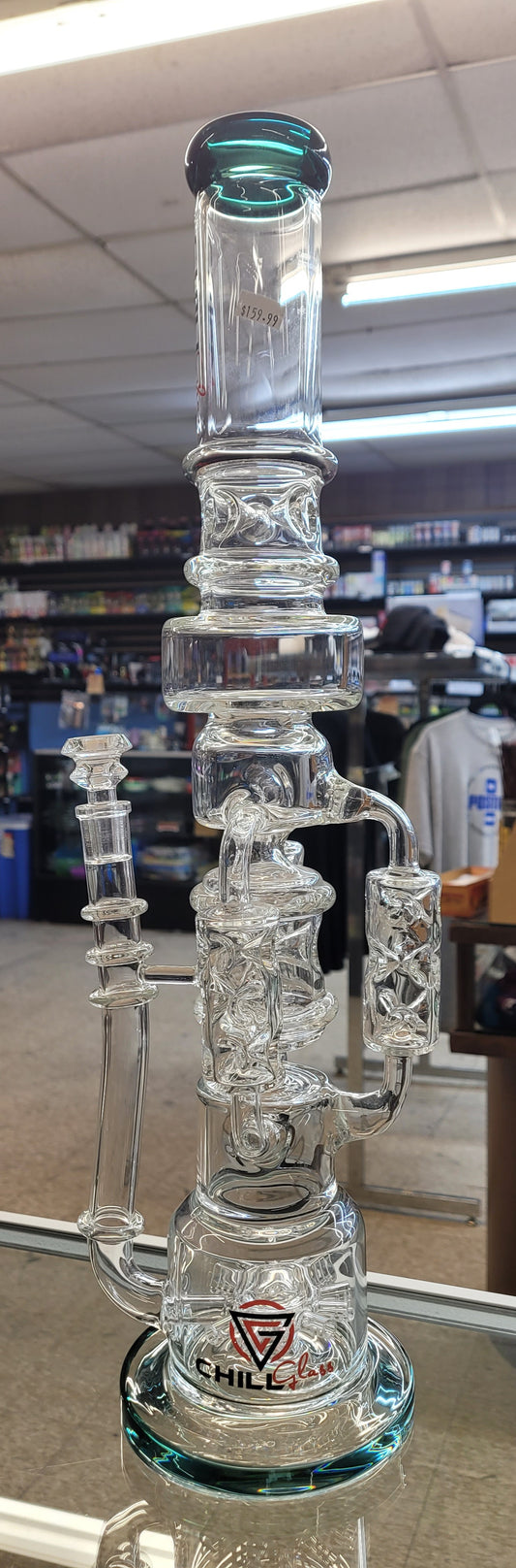 Chill Waterpipe 21" Triple Chamber Multi Perc Teal
