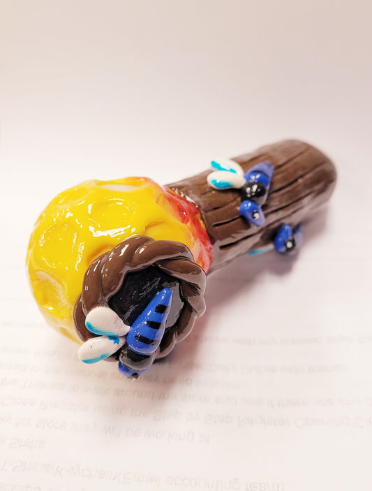 Handpipe 5" Art Deco Bee Hive Mix Color