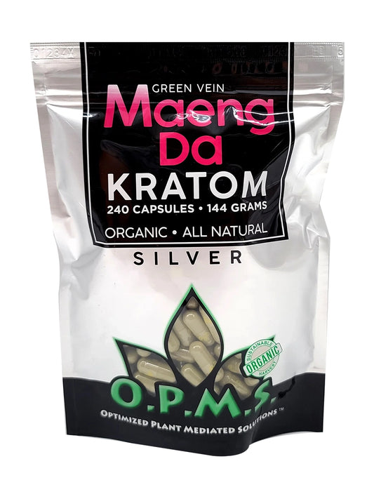 OPMS Kratom Caps 240CT Silver Maeng Da Green