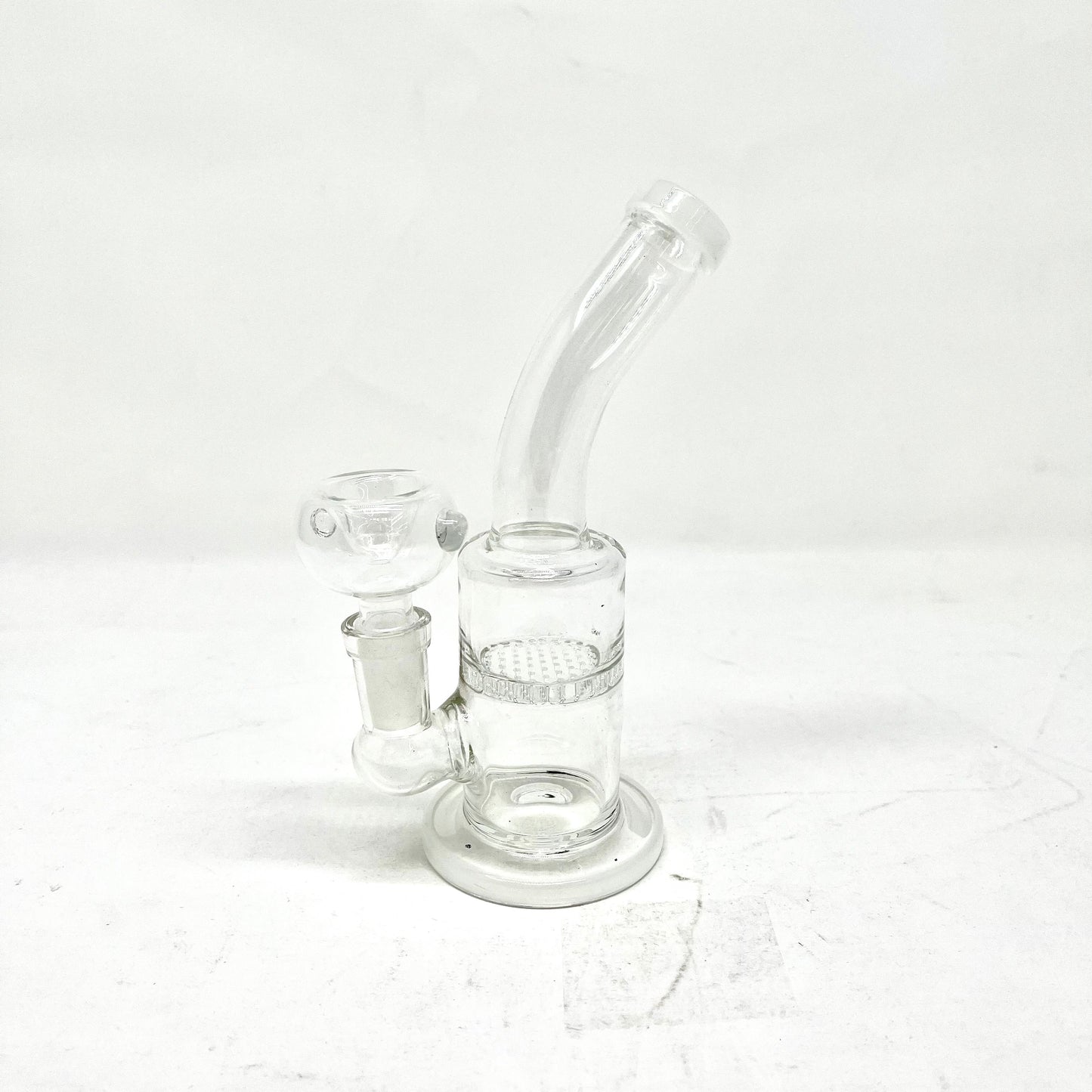 Waterpipe 6.5" Glass Clear Honeycomb w/ Mix Color