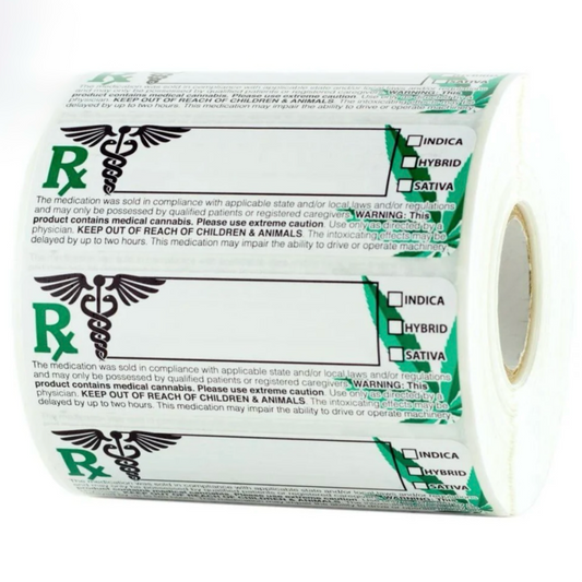 RX Label 8x3 Warning Green 1000CT/1CT