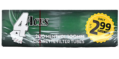 4Aces Tubes 200CT Menthol 100MM ($2.99)