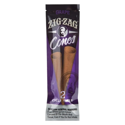 Zig Zag Cigar Cones 2 Count Grape