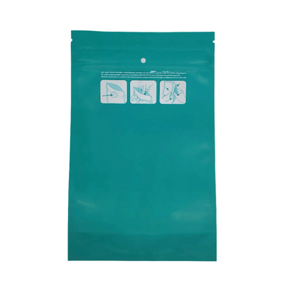 Mylar Bag 1/2OZ Opaque Green Double Zipper