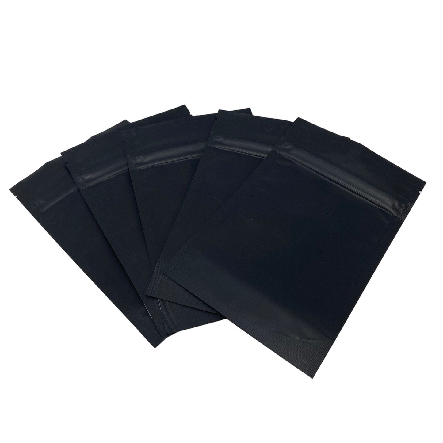 Mylar Bag 1/2OZ Opaque Black Double Zipper