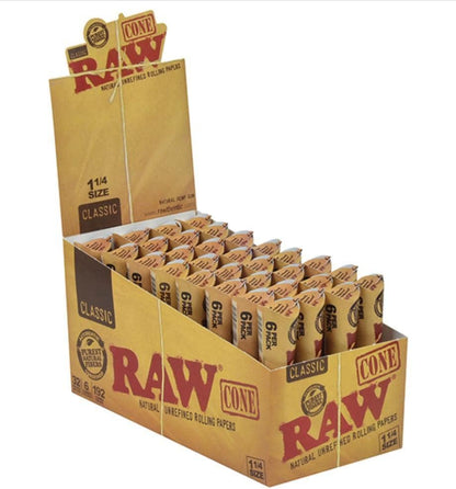 Raw Cones 1 1/4 Classic 6 Count / 32 Count Box