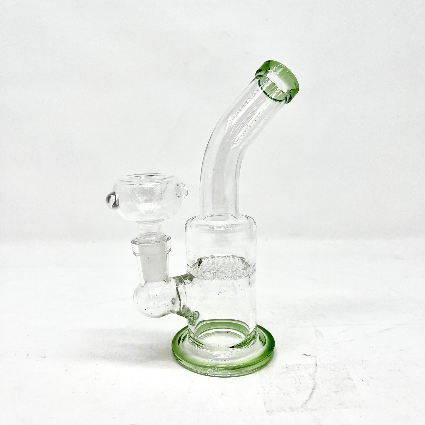 Waterpipe 6.5" Glass Clear Honeycomb w/ Mix Color