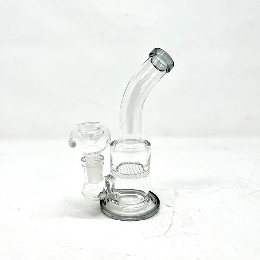 Waterpipe 6.5" Glass Clear Honeycomb w/ Mix Color