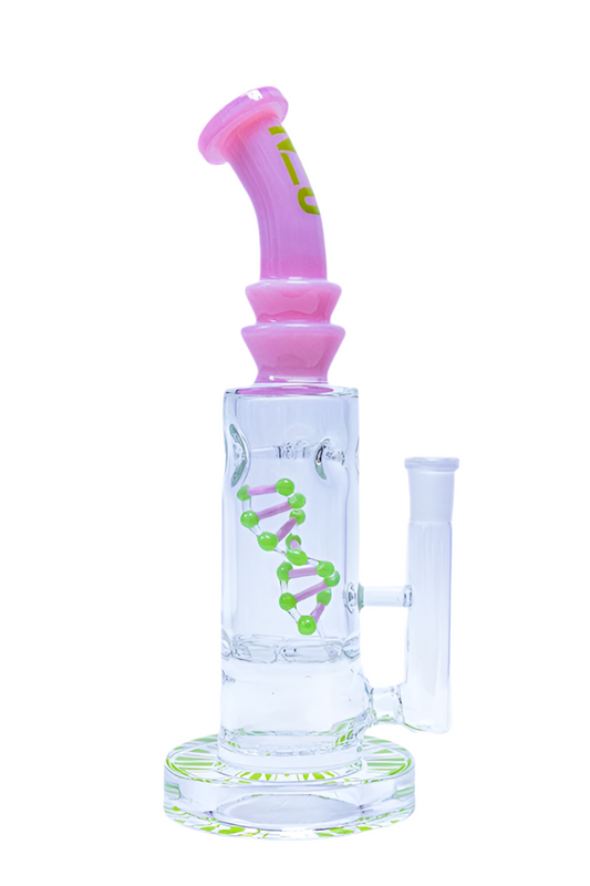 Neu Waterpipe 10" Tornado DNA Pink Green