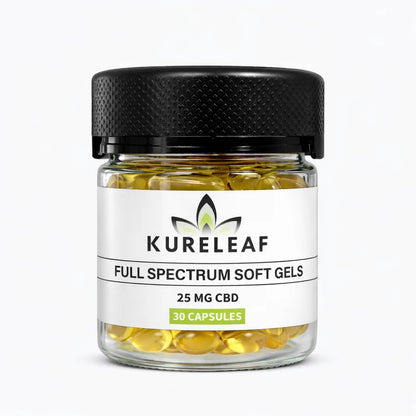 Kureleaf CBD Soft Gels 25mg Broad Spectrum 30 Count
