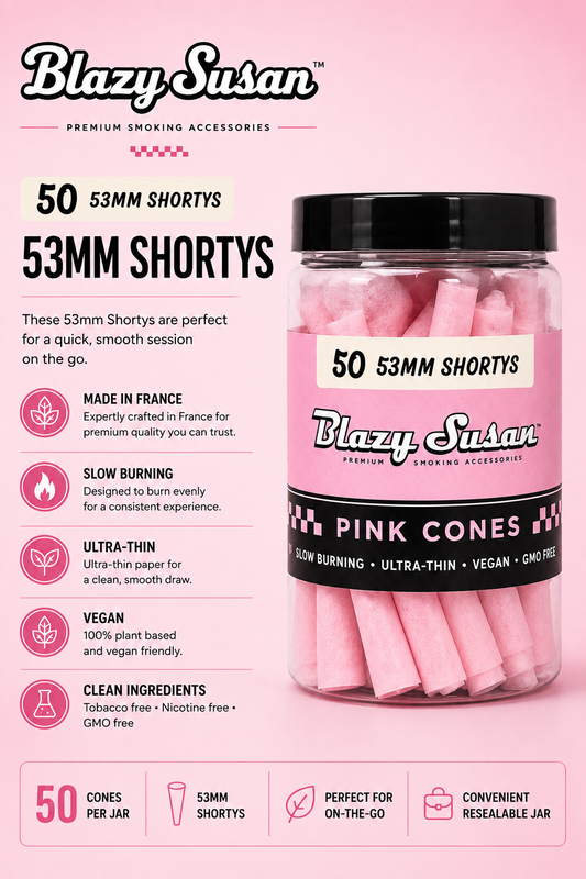 Blazy Susan Cones 50 Count Pink 53MM Shortys
