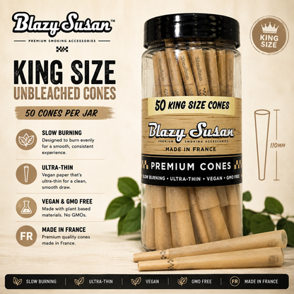 Blazy Susan Cones 50 Count King Size UNBLEACHED