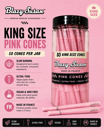 Blazy Susan Cones 50 Count King Size Pink