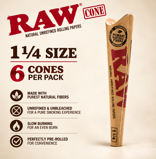 Raw Cones 1 1/4 6 Count