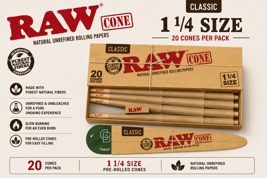 Raw Cones 1 1/4 Classic 20 Count