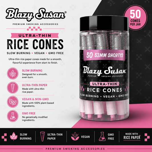 Blazy Susan Ultra Thin Rice Cones 53mm Shortys 50 Count