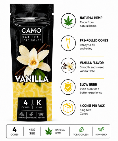 CAMO Hemp Cones 4 Count Vanilla