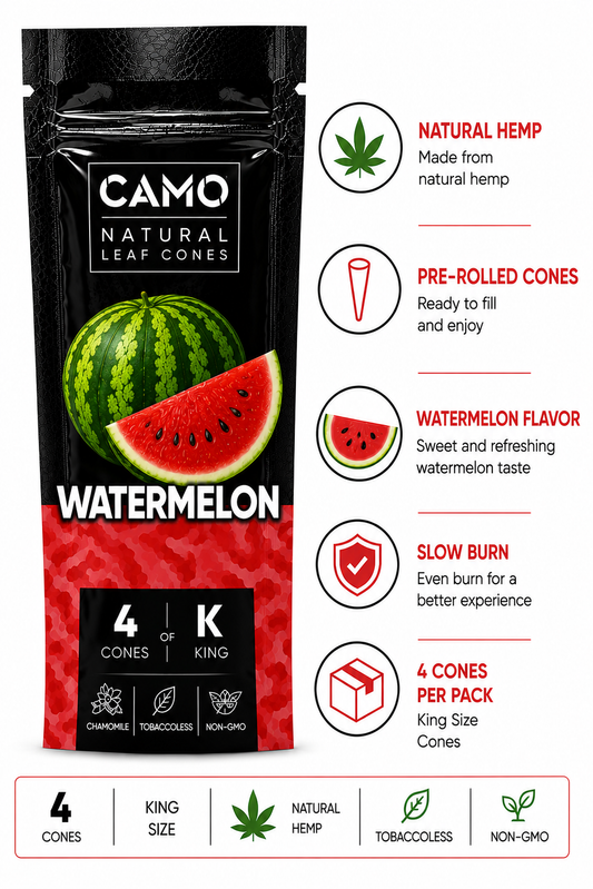 CAMO Hemp Cones 4 Count Watermelon