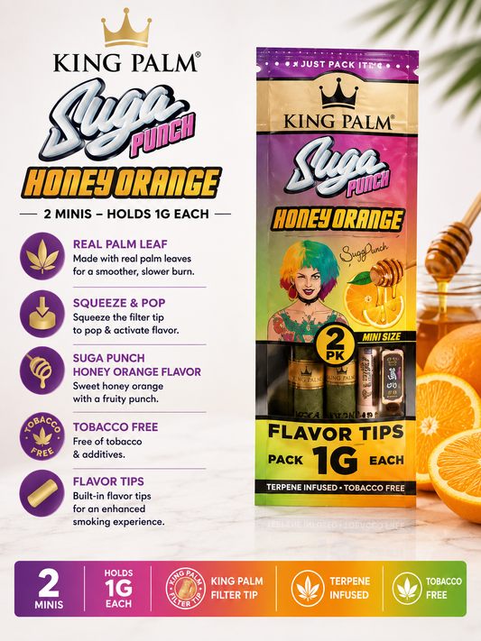 King Palm Mini Cones Suga Punch Honey Orange 1G 2 Count