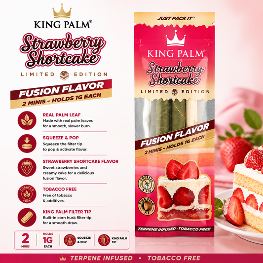 King Palm Mini Cones Strawberry Shortcake 1G 2 Count