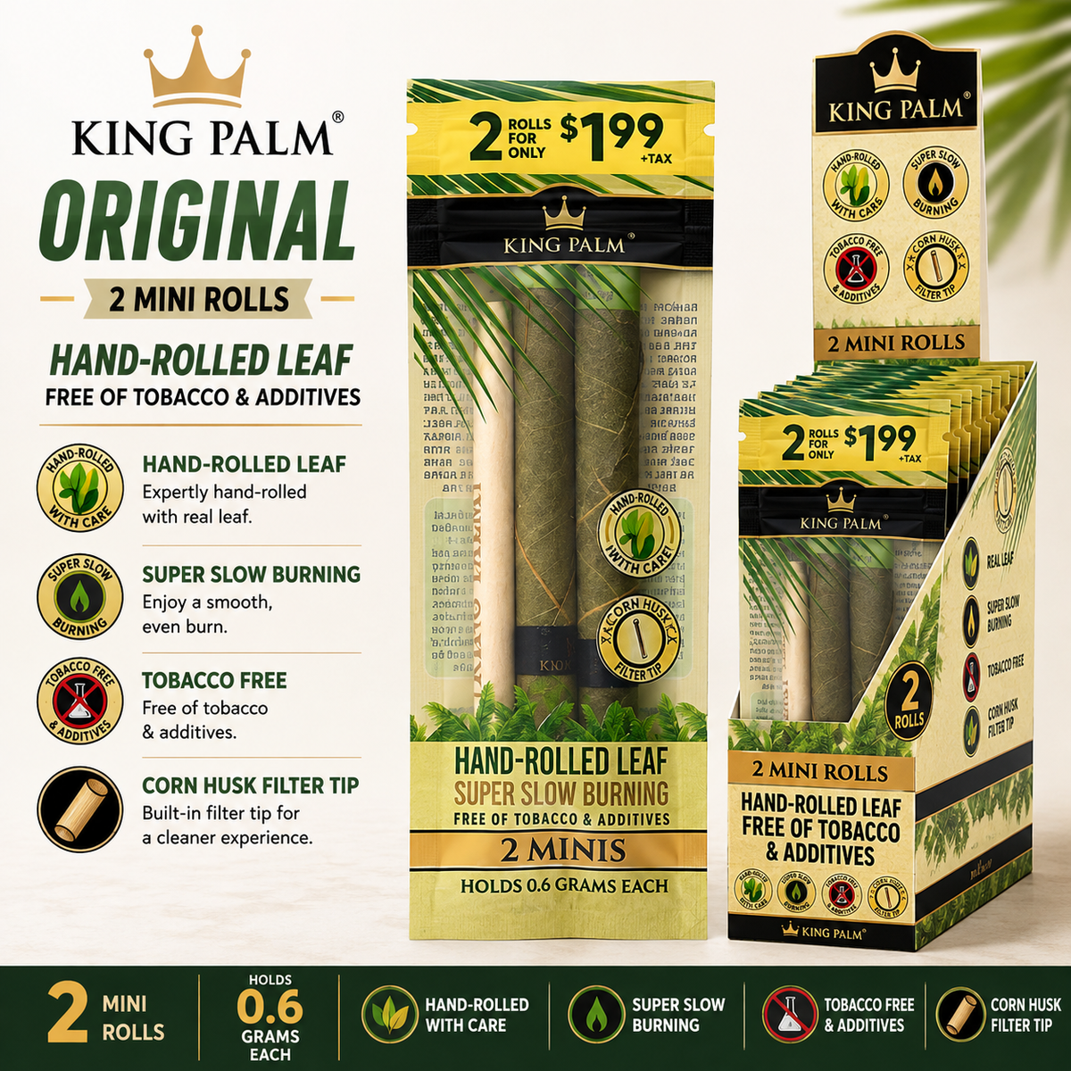 King Palm Cones Original Mini $1.99 2 Count