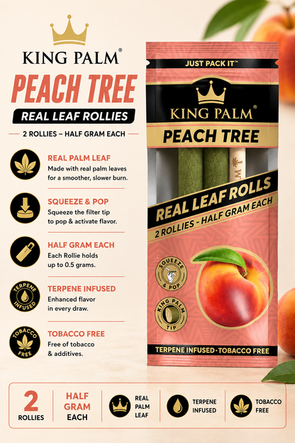 King Palm Peach Tree Rollies 2 Count