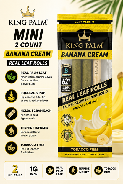 King Palm Cones Mini 2 Count Banana Cream