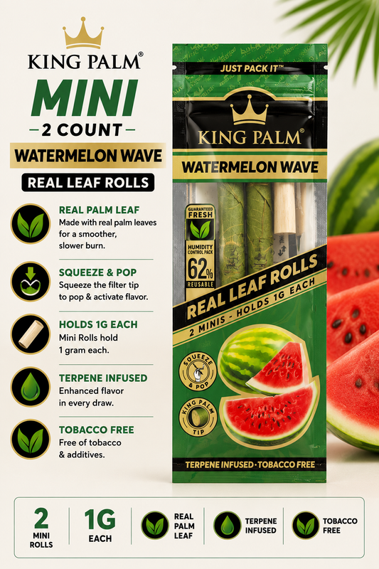 King Palm Cones Mini 2 Count Watermelon Wave