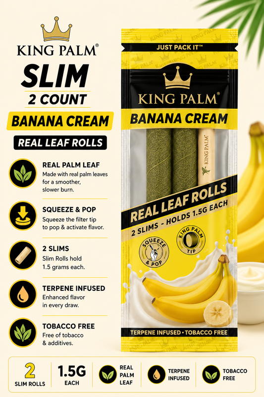 King Palm Cones Slim 2 Count Banana Cream