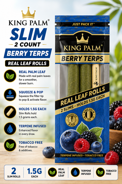 King Palm Cones Slim 2 Count Berry Terps