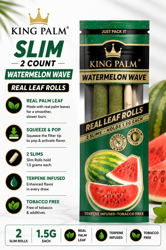 King Palm Cones Slim 2 Count Watermelon Wave