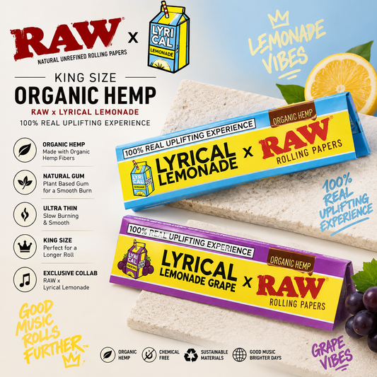 Raw x Lyrical Lemonade Papers King Organic Hemp