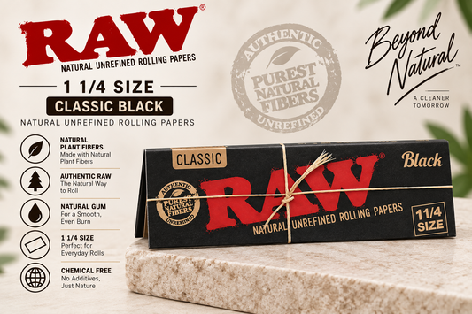 Raw Papers 1 1/4 Classic Black