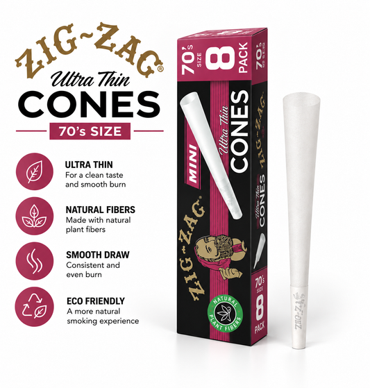 Zig Zag Cones Ultra Thin 70's Size 8 Count / 1 Count