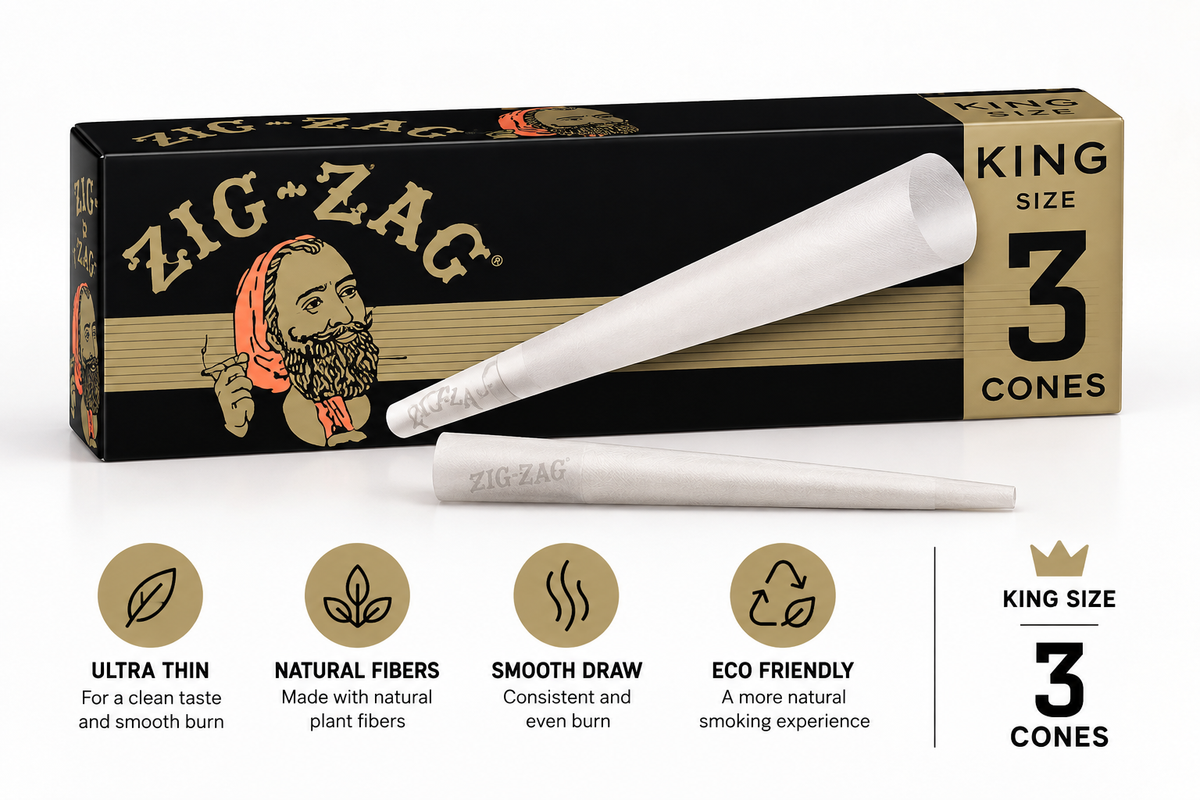 Zig Zag Cones Ultra Thin King Size 3 Count / 1 Count