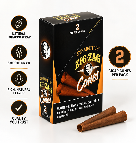 Zig Zag Cigar Cones 2 Count Straight Up