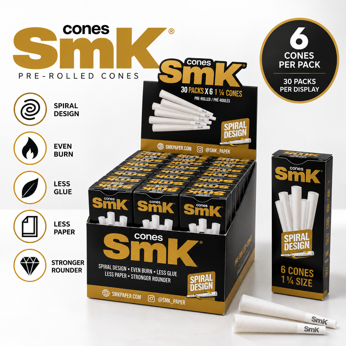 SMK Cones 1 1/4 6 Count