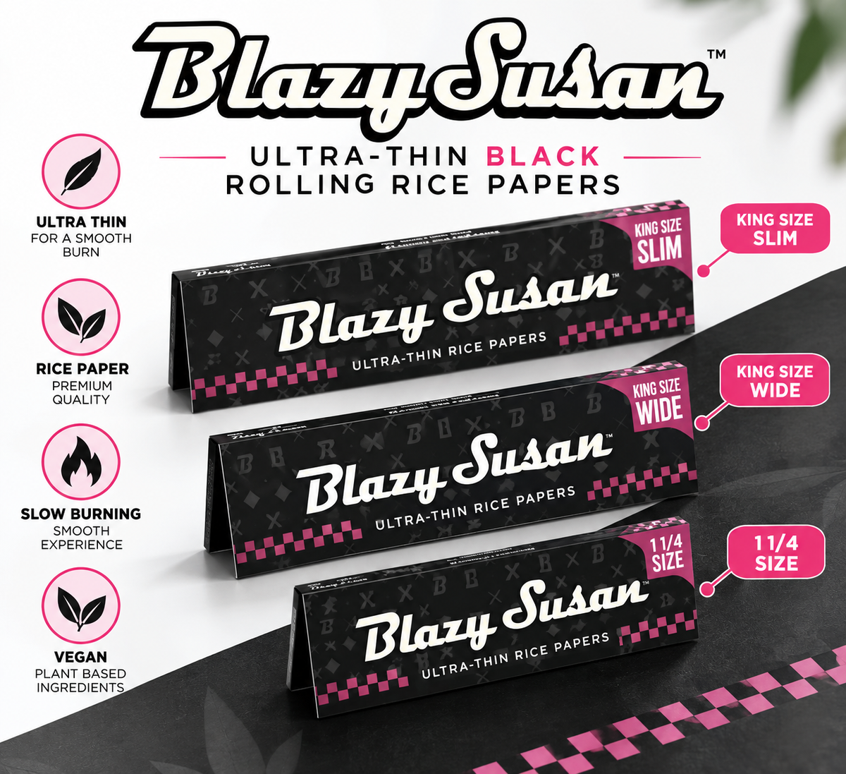 Blazy Susan Ultra Thin Black Rolling Rice Papers